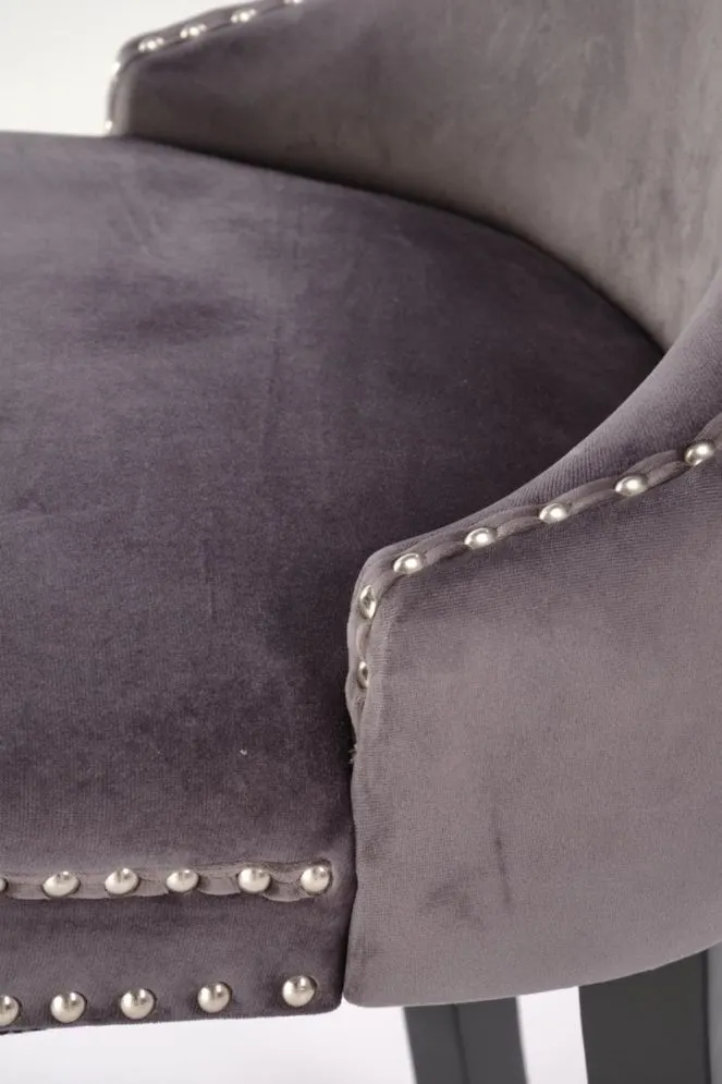 Krzesło tapicerowane ALDA szare drewniane nogi I sklep meblowy MIRAT. styl GLAMOUR