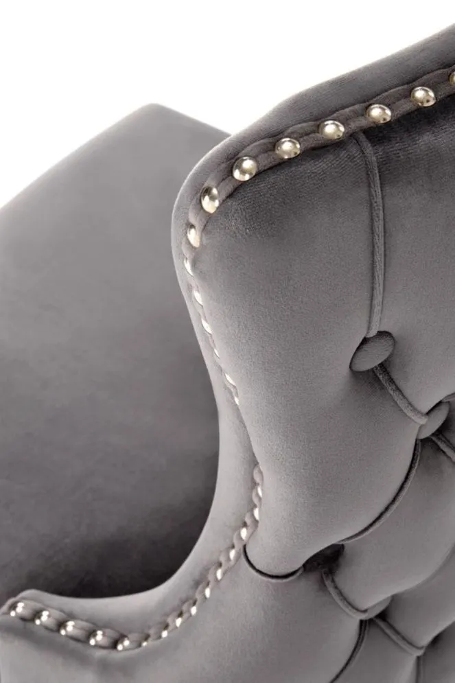 Krzesło tapicerowane ALDA szare drewniane nogi I sklep meblowy MIRAT. styl GLAMOUR