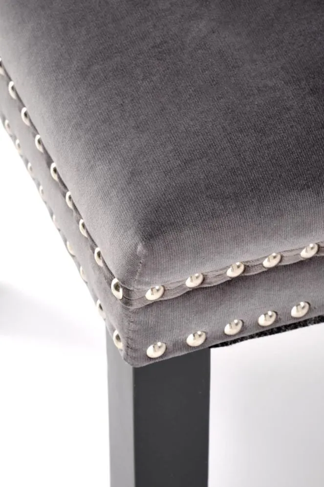 Krzesło tapicerowane ALDA szare drewniane nogi I sklep meblowy MIRAT. styl GLAMOUR