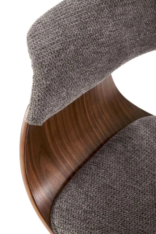 Krzesło K545 szare/orzech tapicerowane I sklep meblowy MIRAT. styl SKANDYNAWSKI