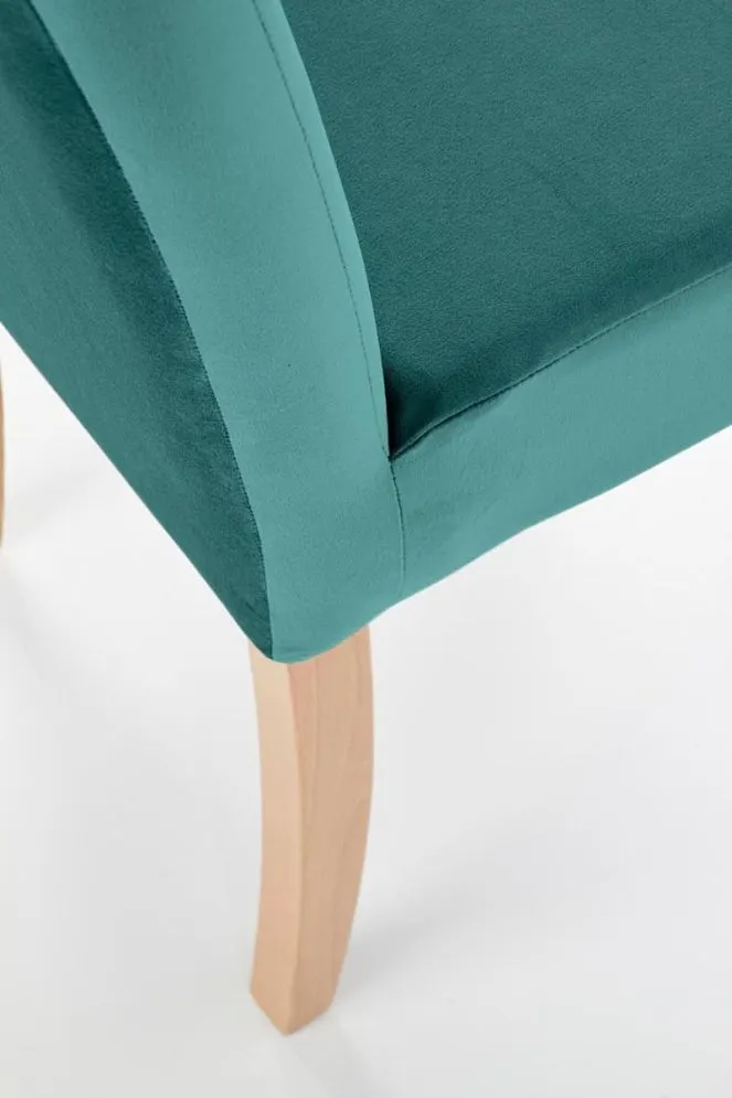 Krzesło tapicerowane CLARION zielone/dąb miodowy lite drewno bukowe I sklep meblowy MIRAT.