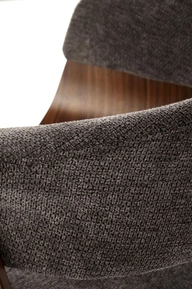 Krzesło K545 szare/orzech tapicerowane I sklep meblowy MIRAT. styl SKANDYNAWSKI