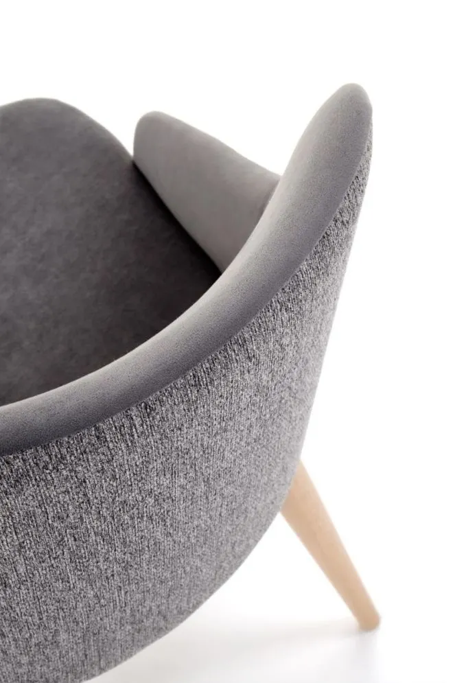 Krzesło tapicerowane MALAGA szare obracane na bukowych nogach I sklep meblowy MIRAT. styl SKANDYNAWSKI