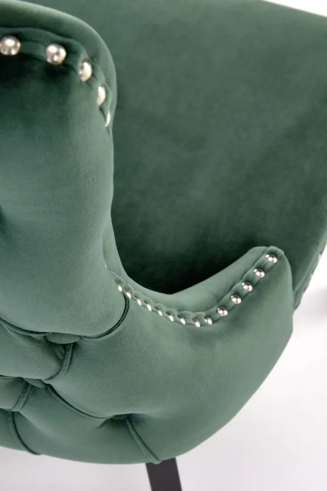 Krzesło tapicerowane ALDA zielone pikowane I sklep meblowy MIRAT. styl GLAMOUR