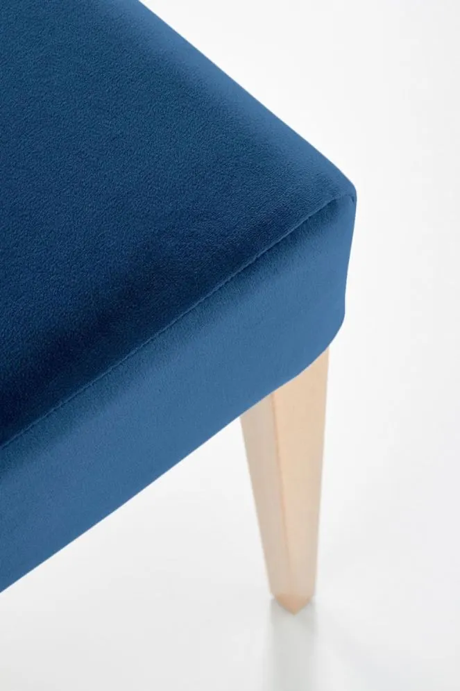 Krzesło tapicerowane CLARION granatowe/dąb miodowy do jadalni I sklep meblowy MIRAT.