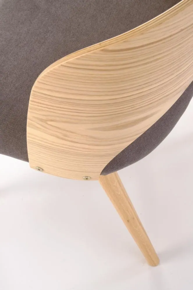 Krzesło tapicerowane CADIZ dąb/szare na drewnianych nogach I sklep meblowy MIRAT. styl SKANDYNAWSKI