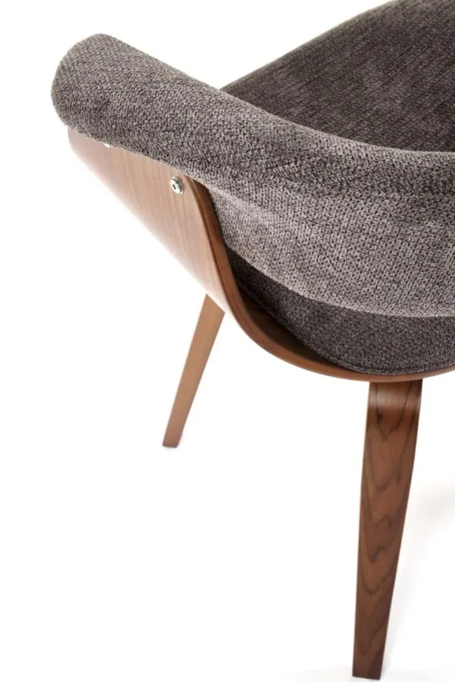 Krzesło K545 szare/orzech tapicerowane I sklep meblowy MIRAT. styl SKANDYNAWSKI