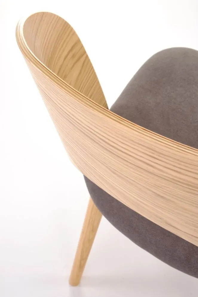 Krzesło tapicerowane CADIZ dąb/szare na drewnianych nogach I sklep meblowy MIRAT. styl SKANDYNAWSKI