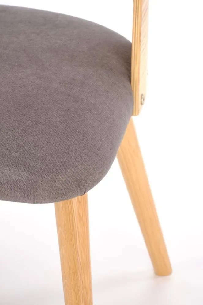 Krzesło tapicerowane CADIZ dąb/szare na drewnianych nogach I sklep meblowy MIRAT. styl SKANDYNAWSKI