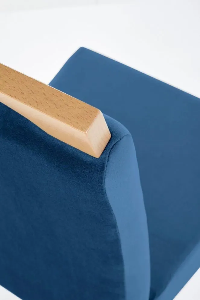 Krzesło tapicerowane CLARION granatowe/dąb miodowy do jadalni I sklep meblowy MIRAT.