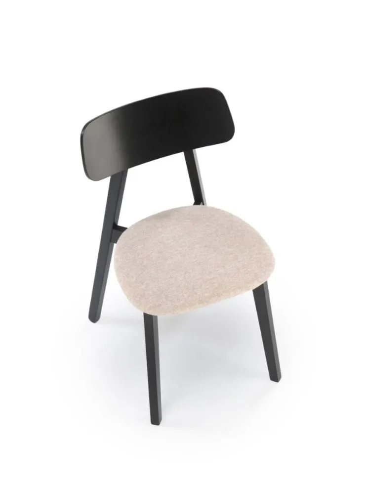 Krzesło tapicerowane HYLO czarne/beżowe minimalistyczne I sklep meblowy MIRAT. styl SKANDYNAWSKI