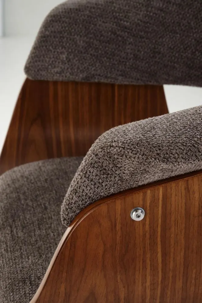 Krzesło K545 szare/orzech tapicerowane I sklep meblowy MIRAT. styl SKANDYNAWSKI