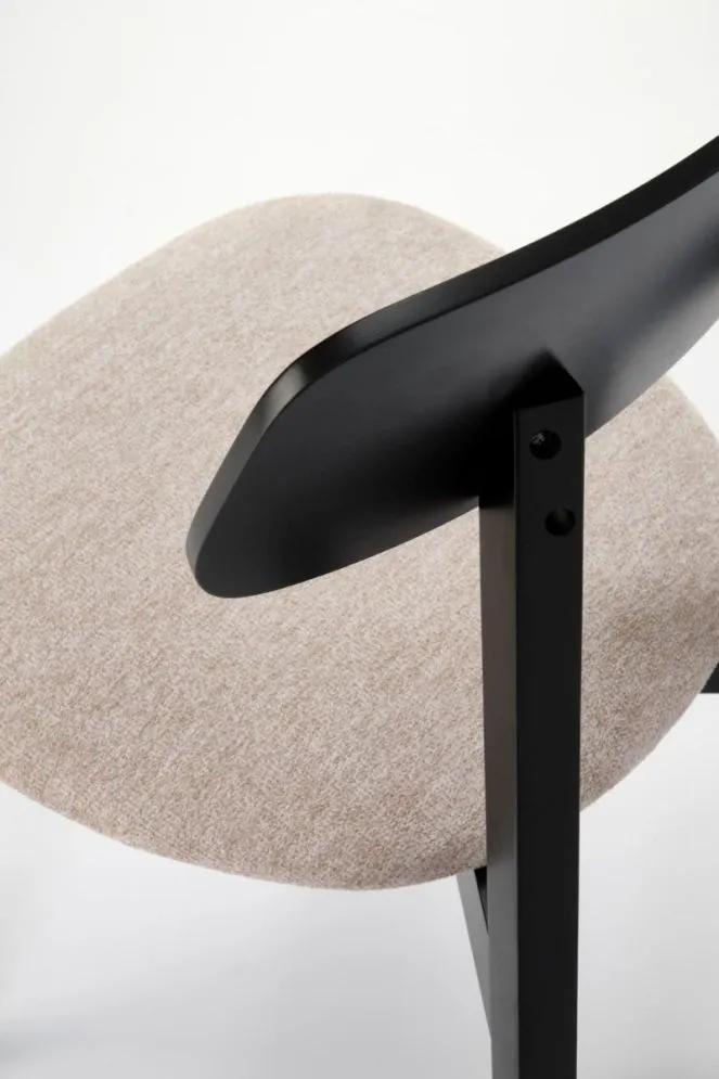 Krzesło tapicerowane HYLO czarne/beżowe minimalistyczne I sklep meblowy MIRAT. styl SKANDYNAWSKI