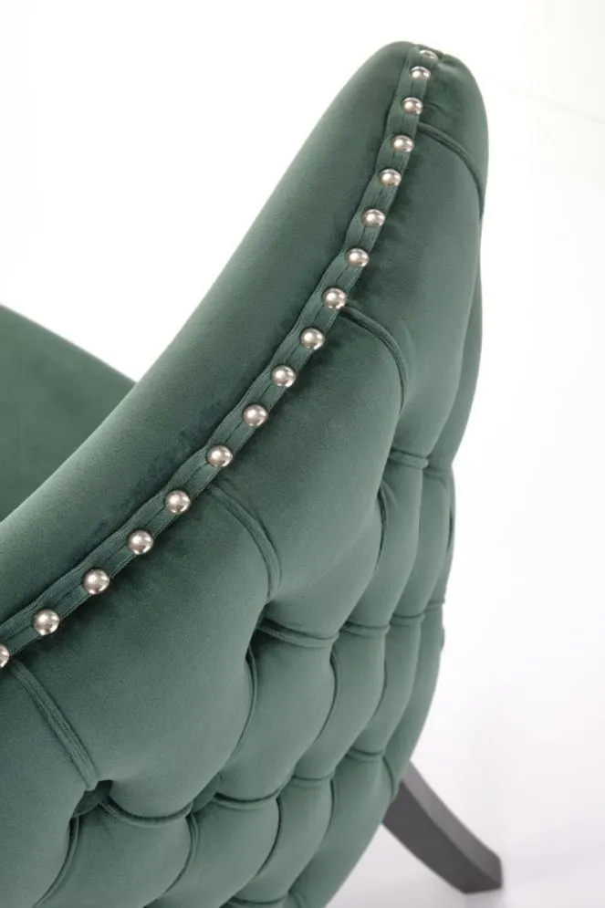 Krzesło tapicerowane ALDA zielone pikowane I sklep meblowy MIRAT. styl GLAMOUR