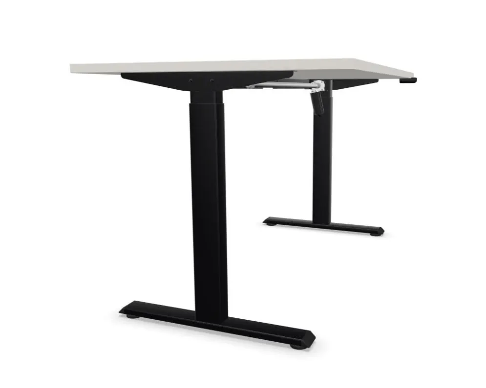 Biurko eCOMO 120x60cm platinum z regulacją wysokości do biura I sklep meblowy MIRAT.
