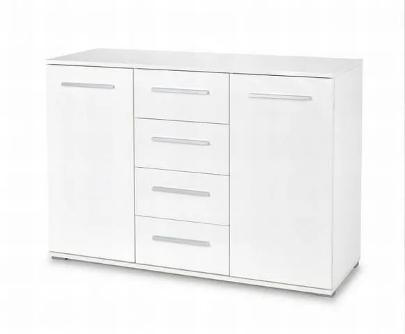 Biała nowoczesna komoda do salonu z szufladami LIMA KM-4