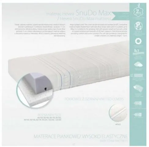Materac piankowy Snudo Max 90x200 H2 średnio-twardy | MIRAT.