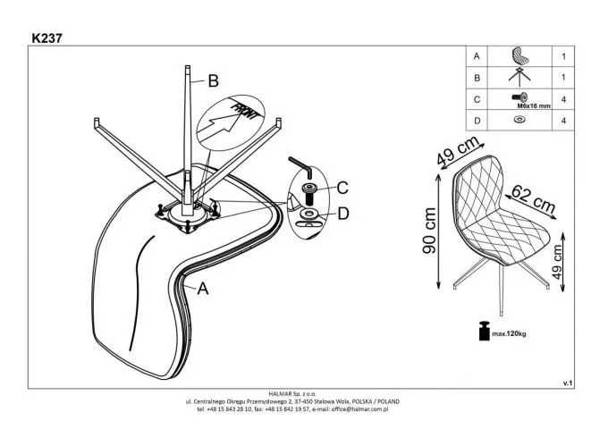 Instrukcja montażu krzesła K237