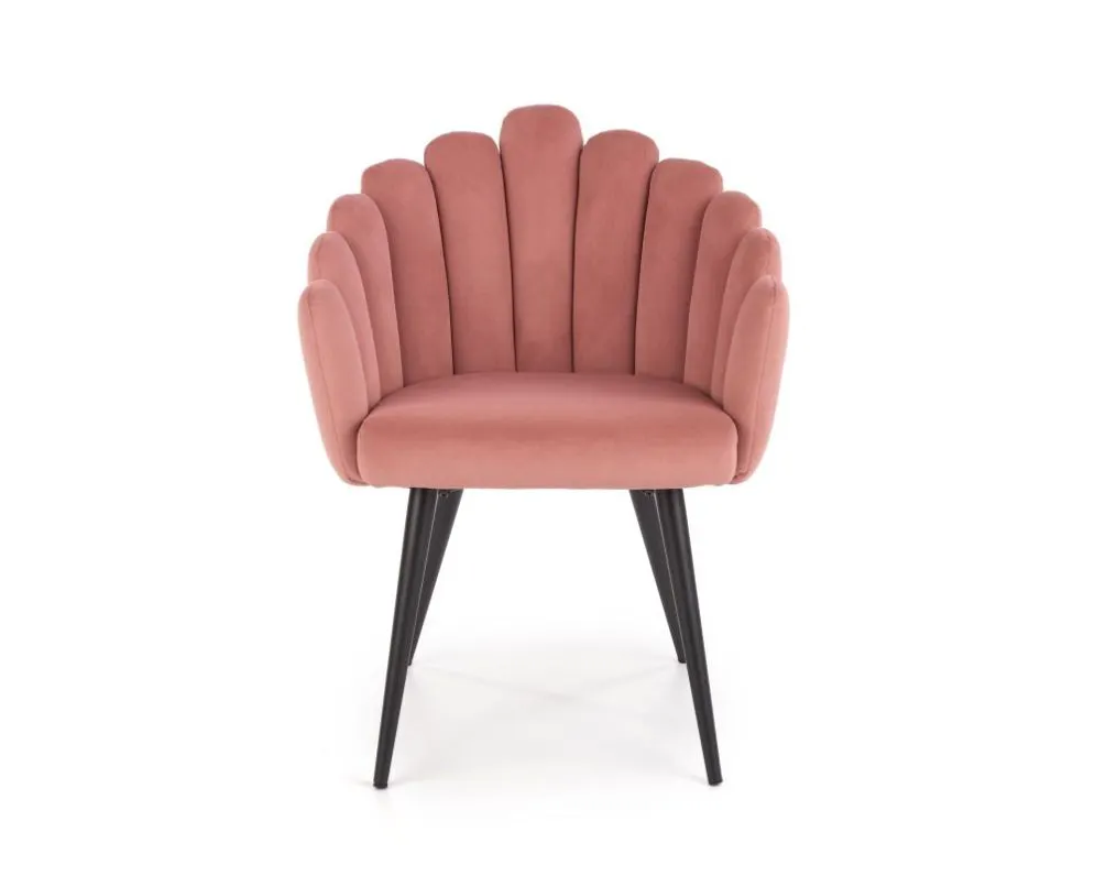 Krzesło K410 różowe tapicerowane muszelka | MIRAT. w stylu GLAMOUR kolekcja