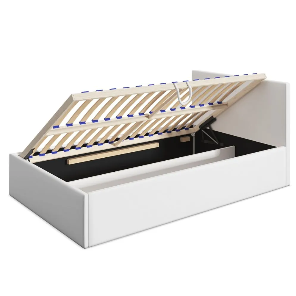 Łóżko młodzieżowe VIVO 120x200 różowe z zagłówkiem i panelem bocznym I sklep meblowy MIRAT.