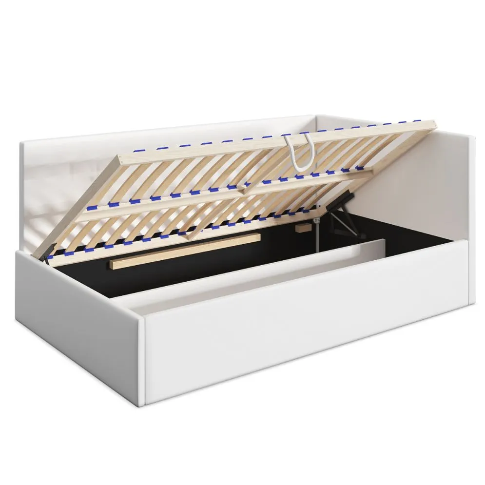 Łóżko młodzieżowe AURA 120x200 szare z pojemnikiem na pościel I sklep meblowy MIRAT.