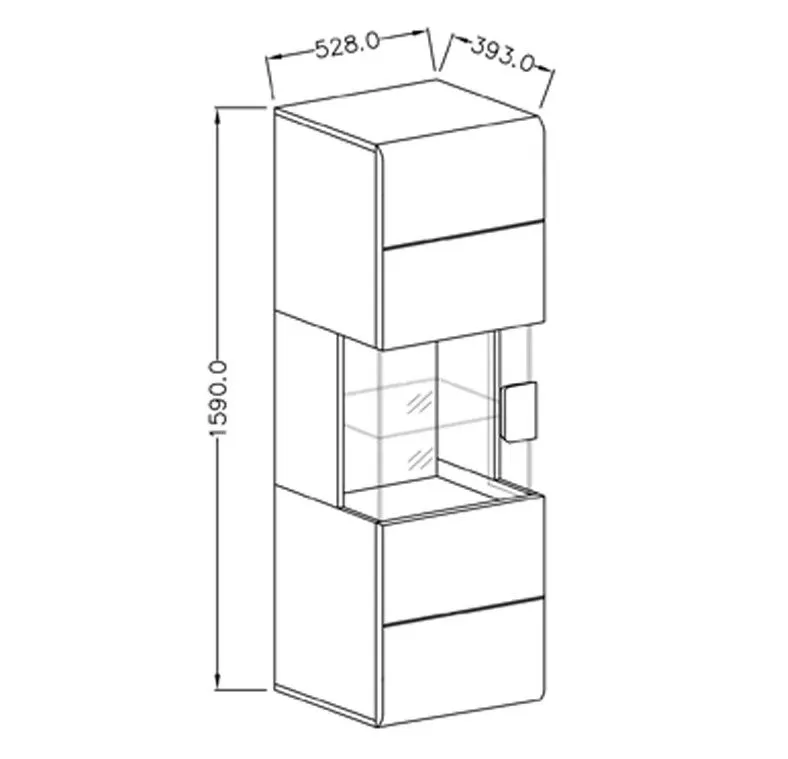 Witryna wisząca TOLEDO 1D biała połysk HELVETIA | MIRAT. w stylu GLAMOUR kolekcja