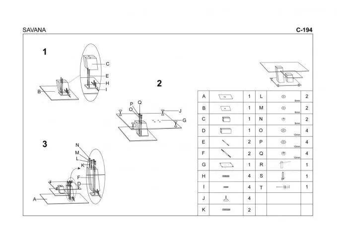 instrukcja montażu ławy Savana