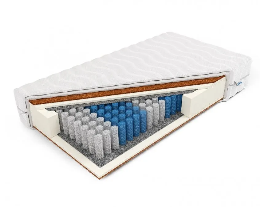 Twardy materac kieszeniowy polskiej produkcji dwustronny dwuosobowy antyalergiczny 7-strefowy TYTAN