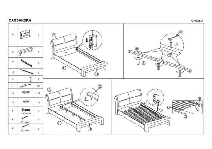 Instrukcja montażu łóżka Cassandra
