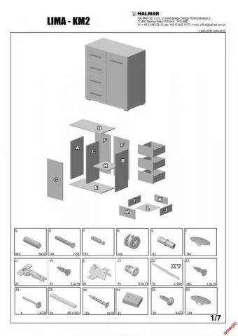 Komoda LIMA KM-2 biała do sypialni w stylu skandynawskim | MIRAT. kolekcja LIMA