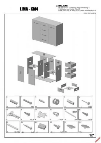 Komoda LIMA KM-4 dąb sonoma do salonu pokojowa | MIRAT.  kolekcja LIMA