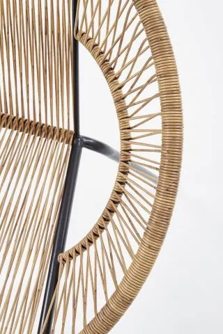 Krzesło BARI rattanowe z metalowymi nogami | MIRAT. w stylu LOFT, VINTAGE kolekcja