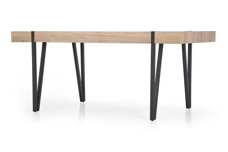 Stół YOHANN dąb san remo czarny w stylu industrialnym | MIRAT.
