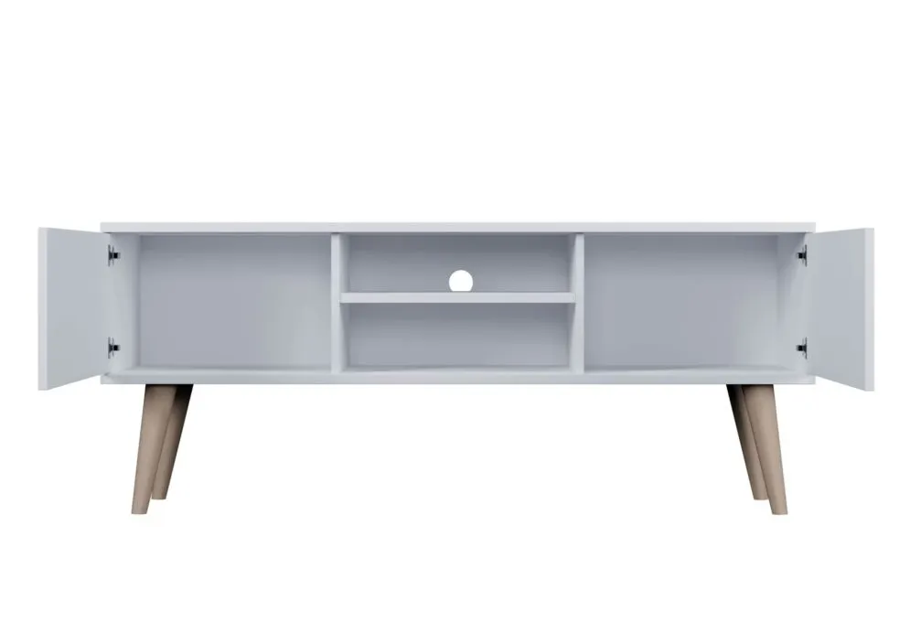 Szafka RTV TORONTO 120 biała do salonu I sklep meblowy MIRAT. styl SKANDYNAWSKI