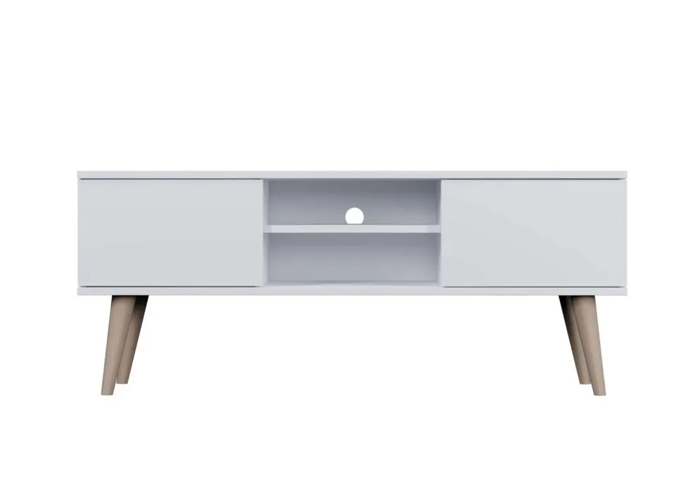 Szafka RTV TORONTO 120 biała do salonu I sklep meblowy MIRAT. styl SKANDYNAWSKI