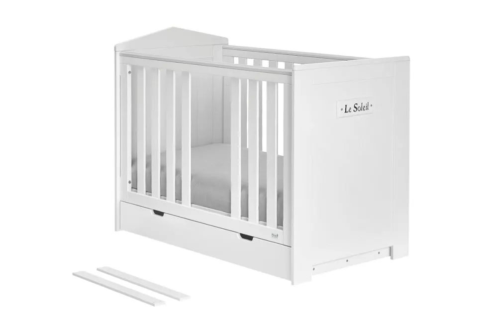 Łóżeczko dziecięce MARSYLIA 120x60 białe z wyjmowanymi szczebelkami | MIRAT.  kolekcja MARSYLIA