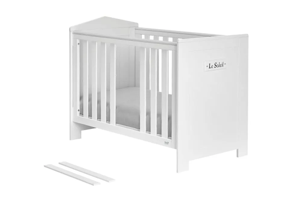 Łóżeczko dziecięce MARSYLIA 120x60 białe z wyjmowanymi szczebelkami | MIRAT.  kolekcja MARSYLIA