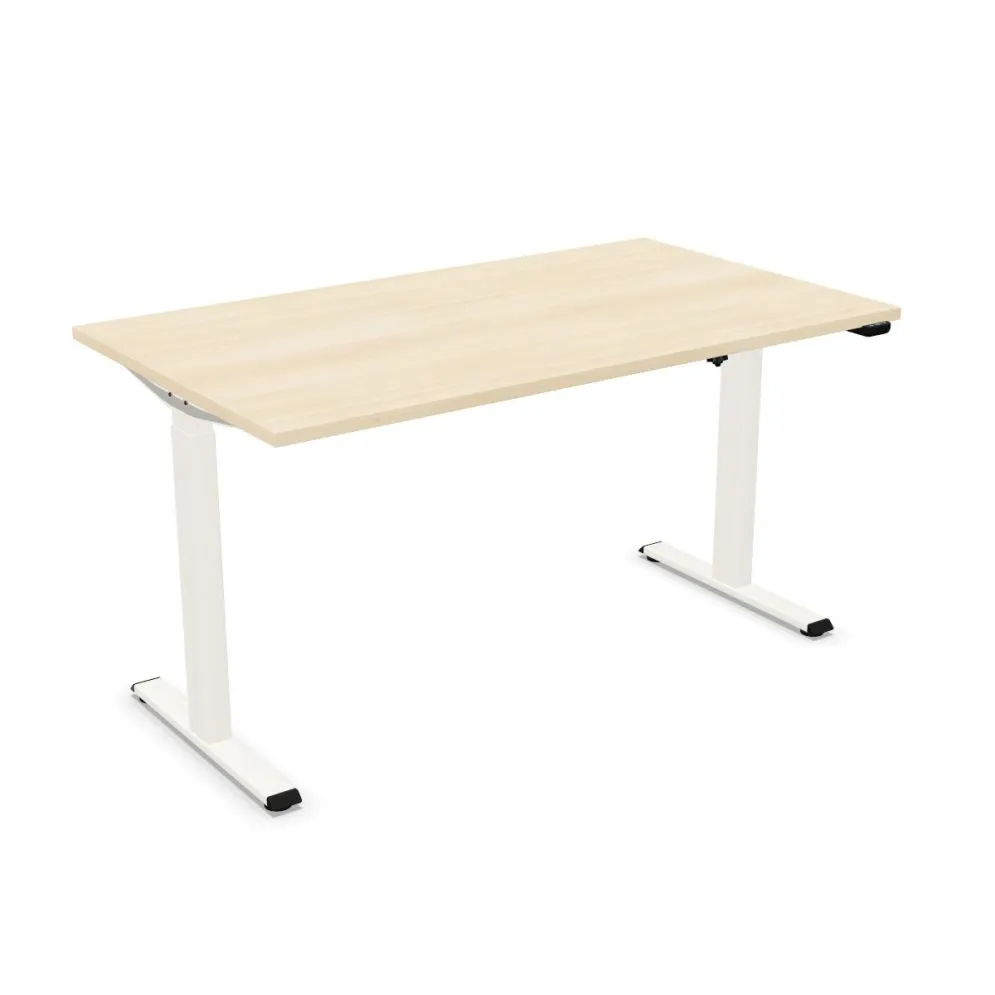 Nowoczesne biurko eCOMO 140x70cm akacjowe z regulacją wysokości I sklep meblowy MIRAT.