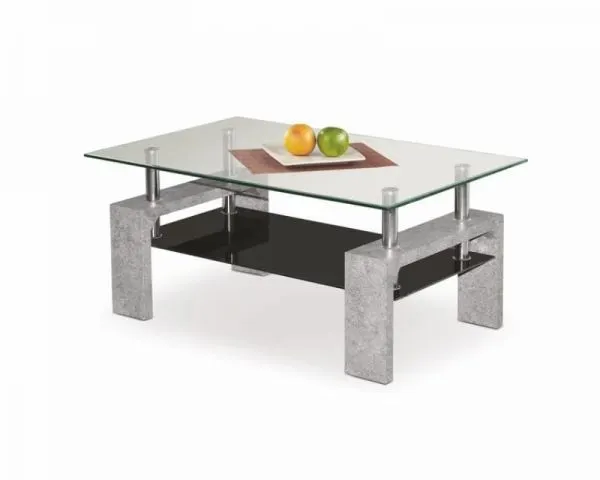 Beton szklana ława z półką DIANA INTRO