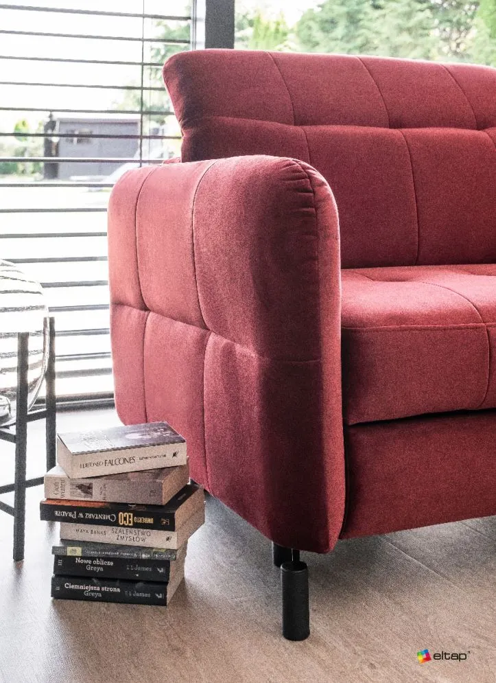 Narożnik z funkcją spania LORELLE VELVET szary prawy pikowany welurowy | MIRAT. w stylu GLAMOUR kolekcja