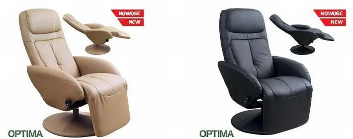 Skórzany fotel OPTIMA z podnóżkiem | MIRAT.