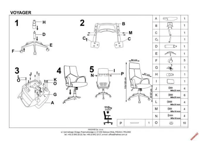 Fotel biurowy VOYAGER niebieski/czarny do komputera | MIRAT.