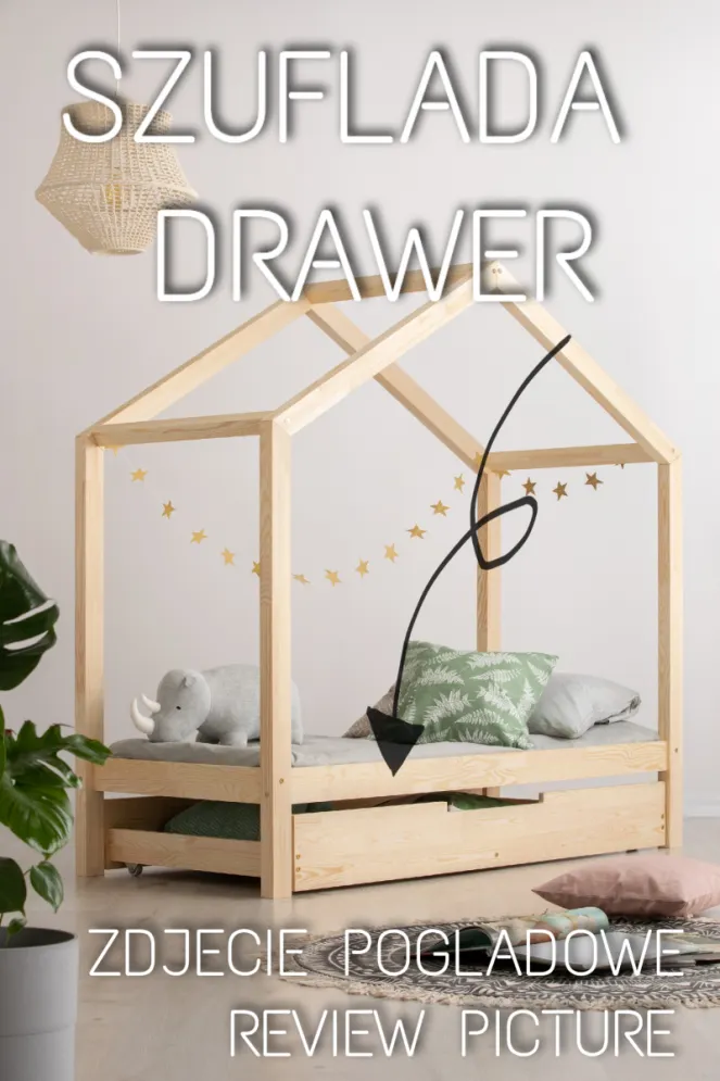 Łóżko dziecięce MILA M 70x140 sosna domek | MIRAT. w stylu kolekcja MILA