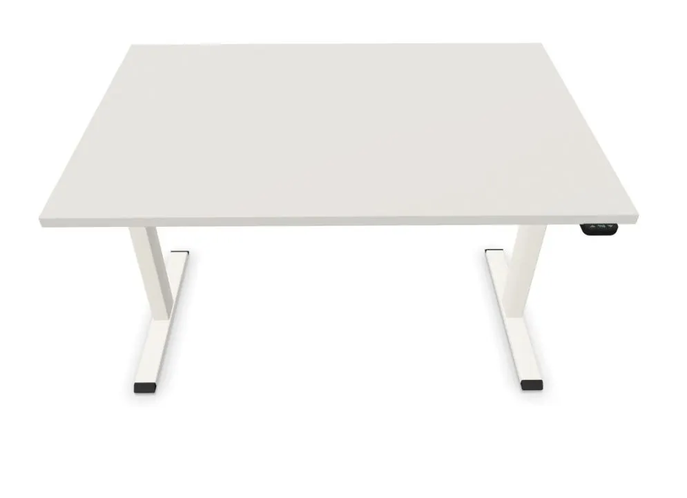 Biurko eCOMO 120x60cm platinum z regulacją wysokości do biura I sklep meblowy MIRAT.