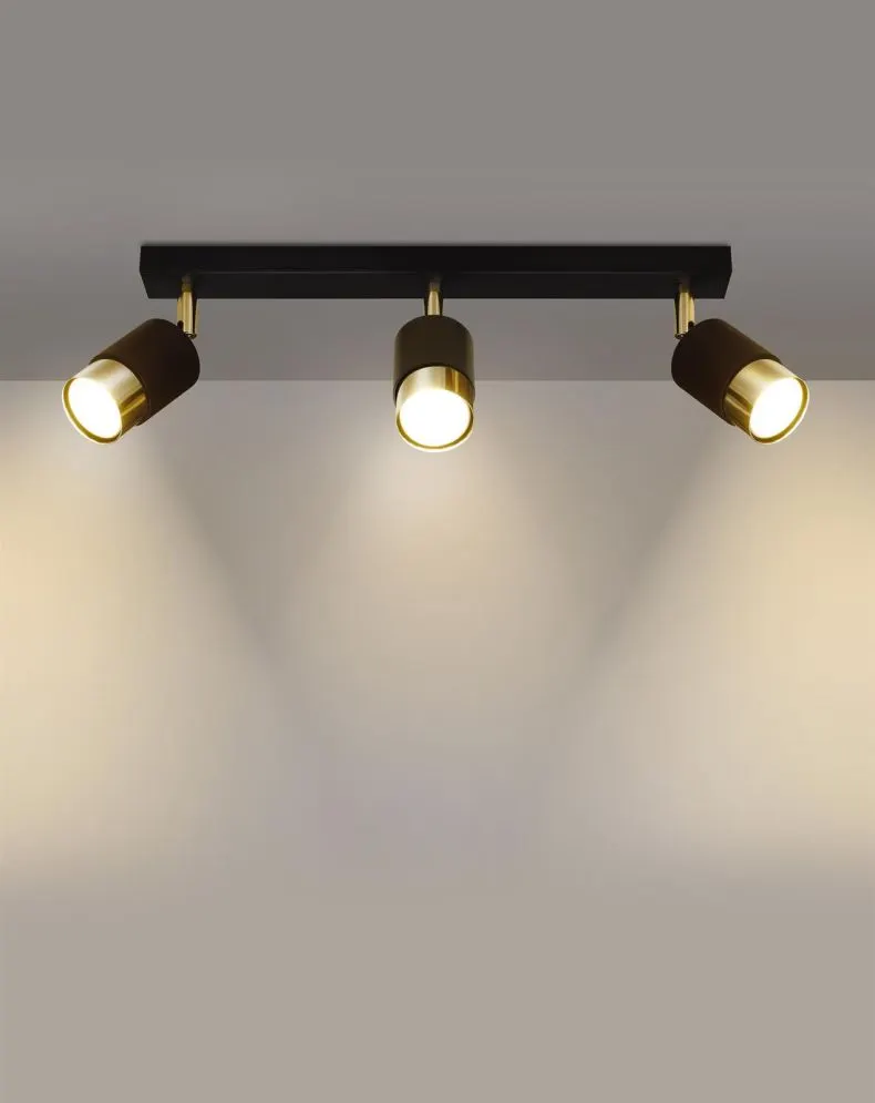 Plafon NERO 3 czarny/złoty | sklep MIRAT kolekcja nero