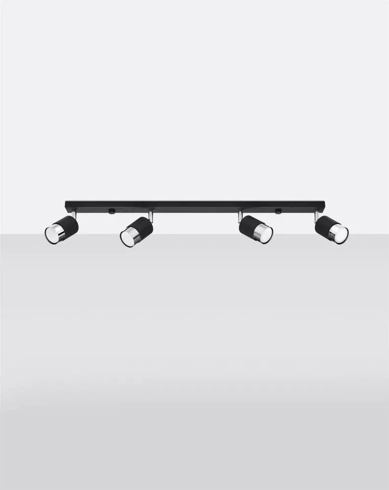 Plafon NERO 4 czarny/chrom | sklep MIRAT  kolekcja nero