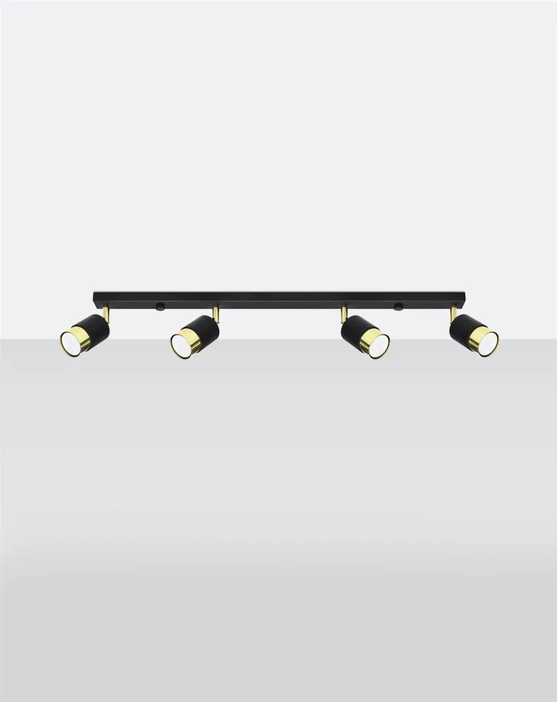 Plafon NERO 4 czarny/złoty | sklep MIRAT  kolekcja nero