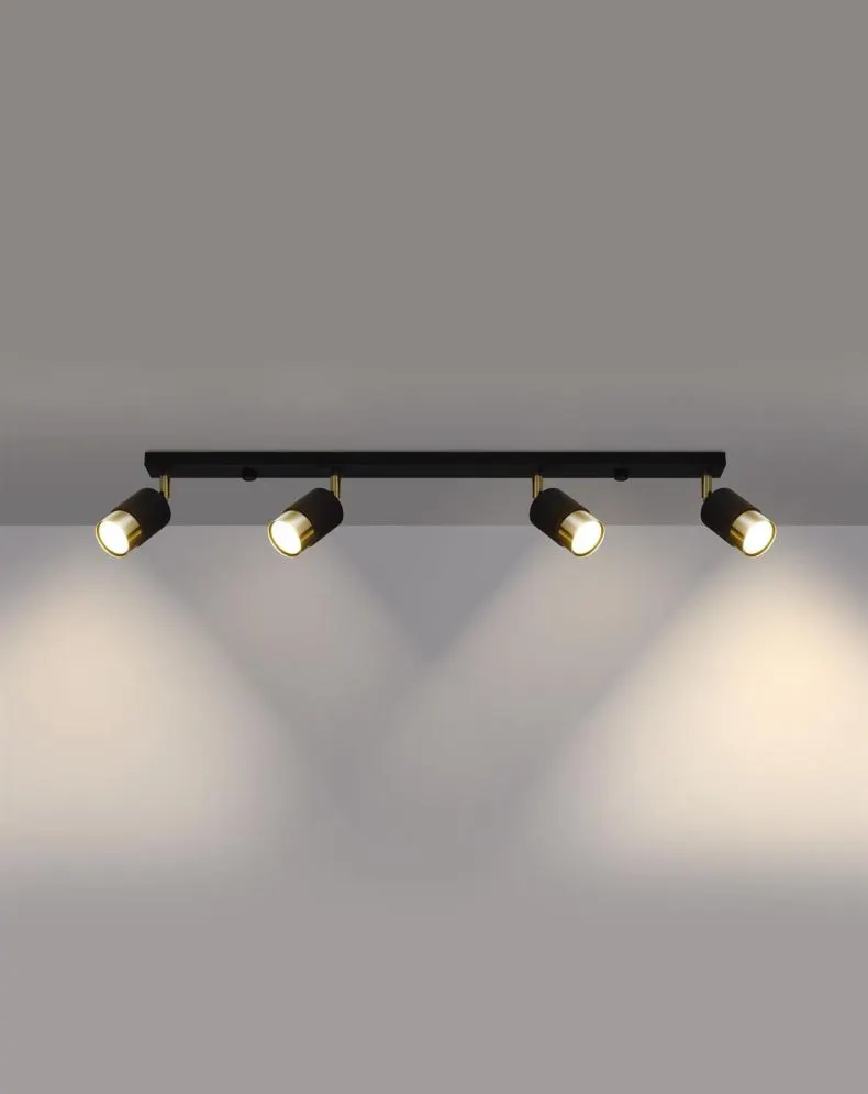 Plafon NERO 4 czarny/złoty | sklep MIRAT  kolekcja nero