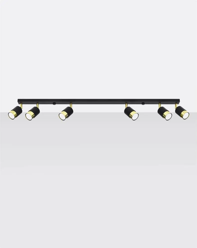 Plafon NERO 6 czarny/złoty | sklep MIRAT kolekcja nero