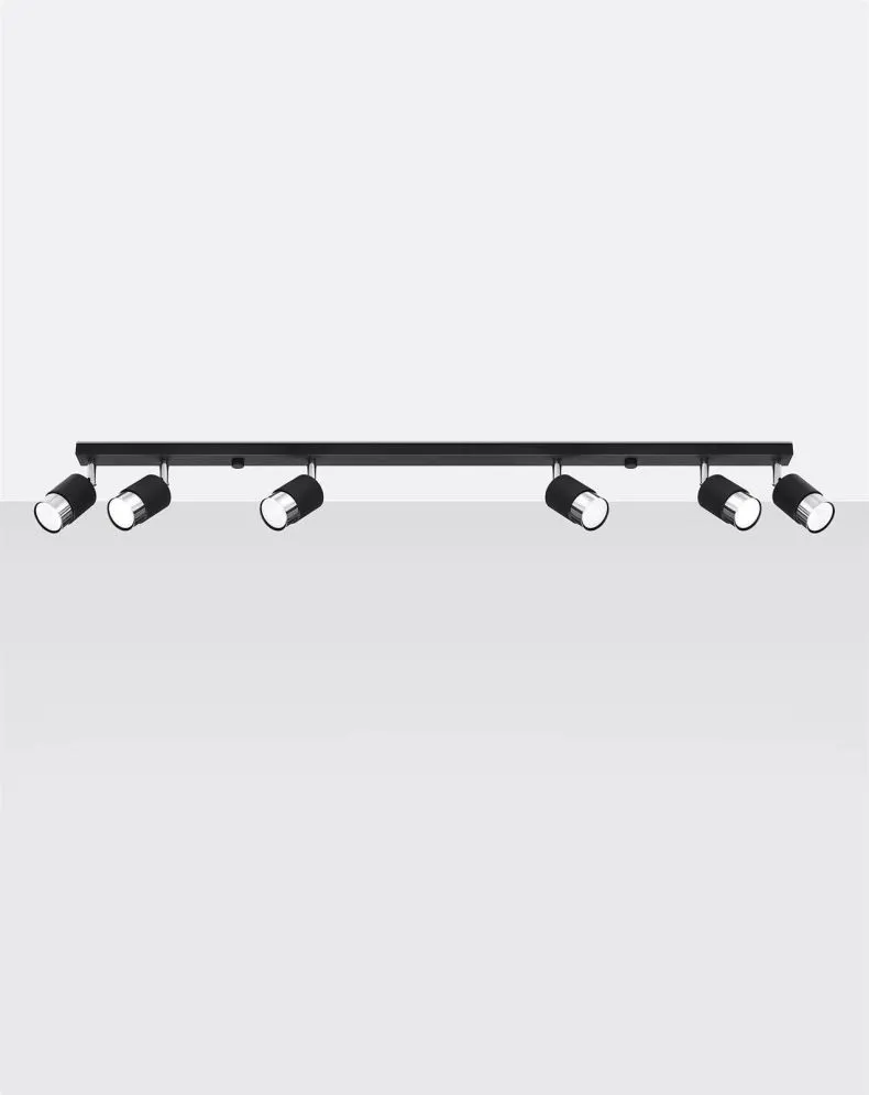 Plafon NERO 6 czarny/chrom | sklep MIRAT  kolekcja nero